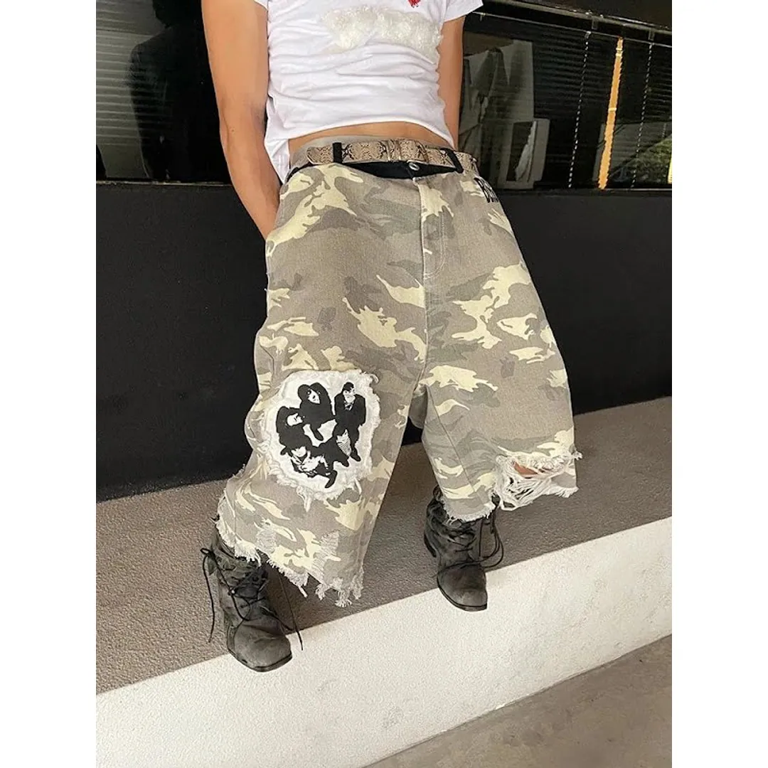 IHF CAMO PATCHWORK JORTS