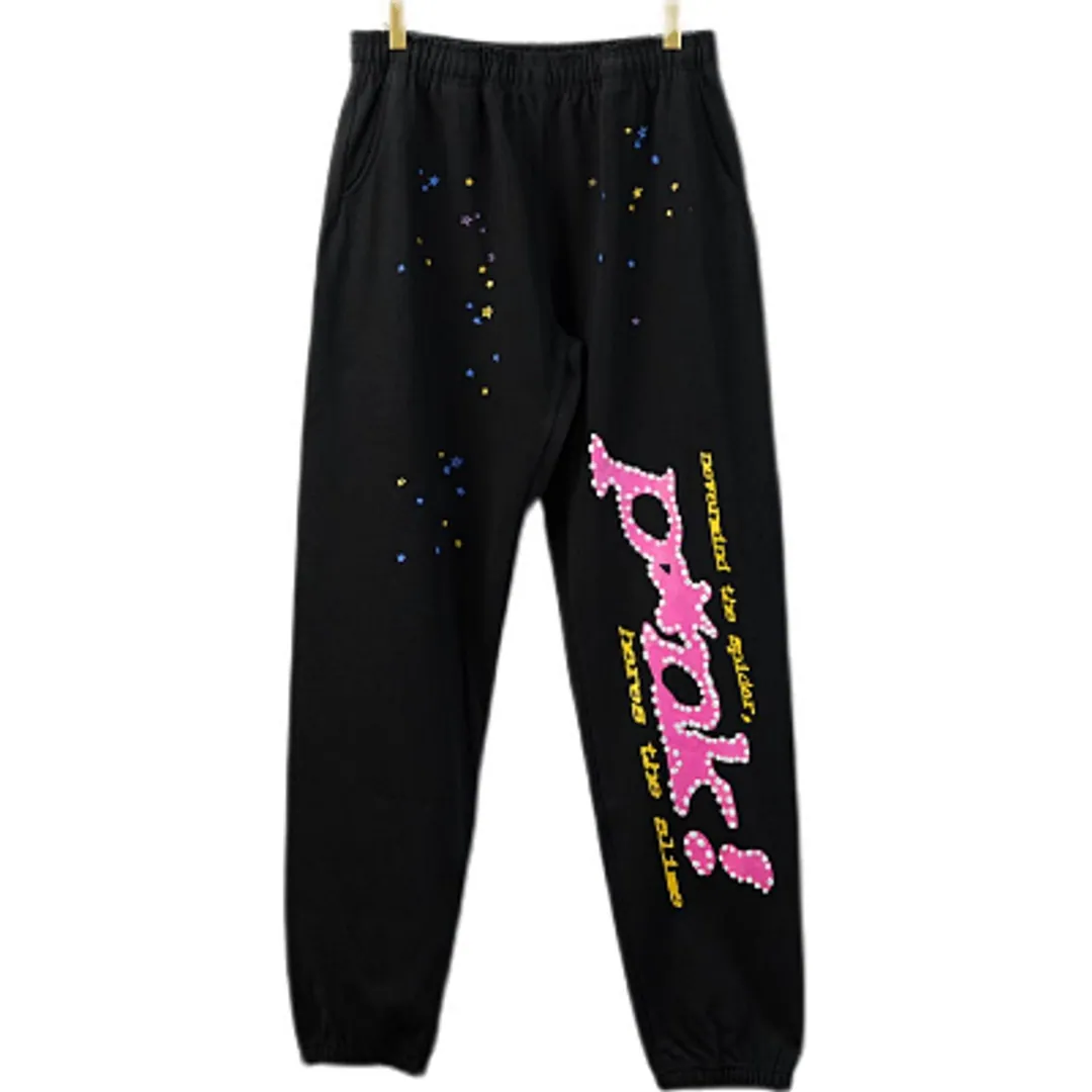 Sp5der Black Pink Sweatpants