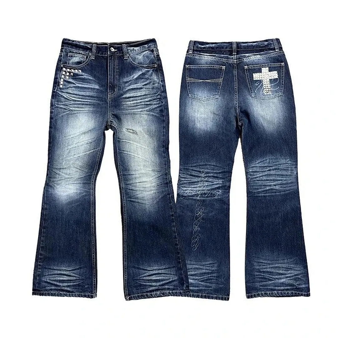 Nightlab Rock Rivet flared denim