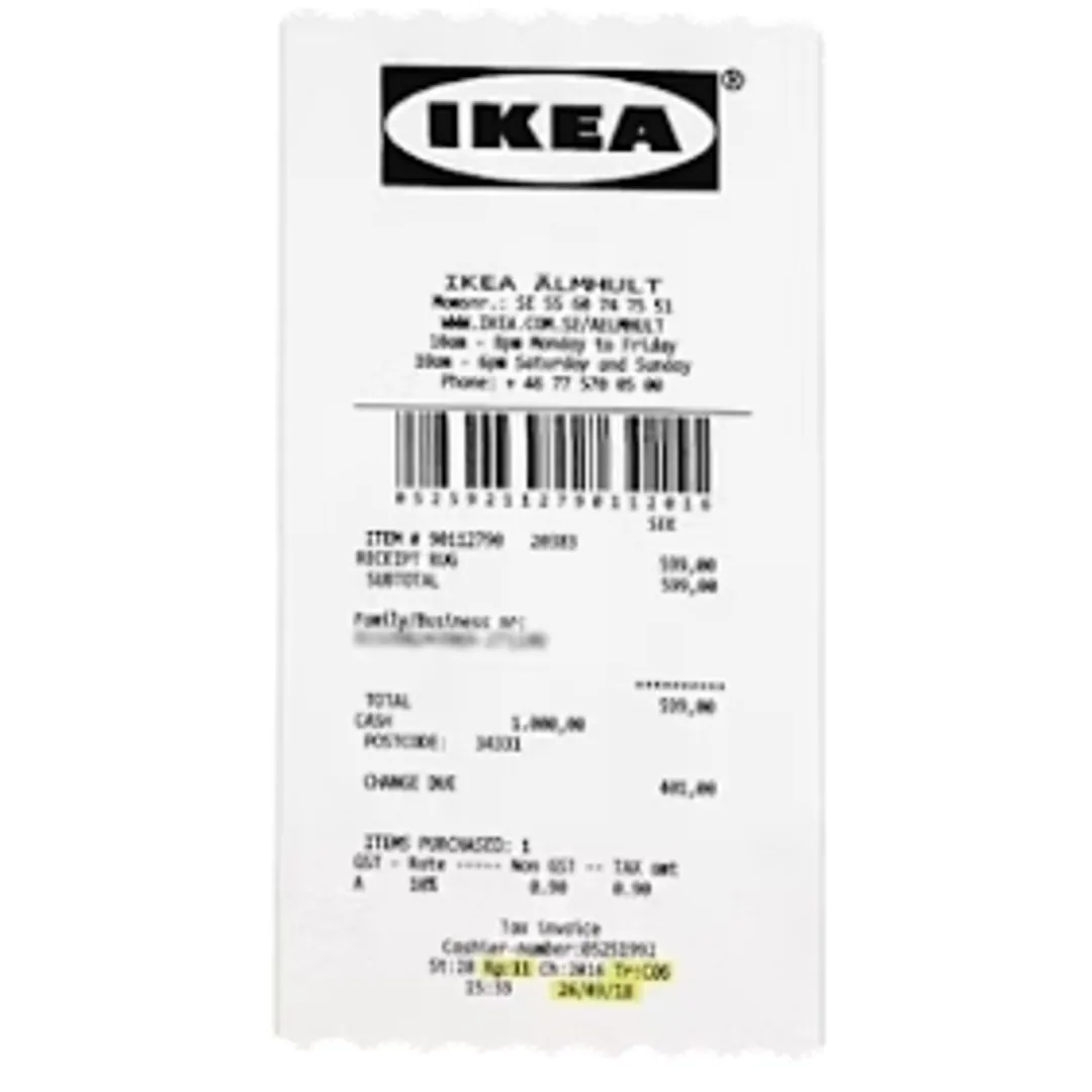 Ikea Markerad ""RECEIPT"" Rug
