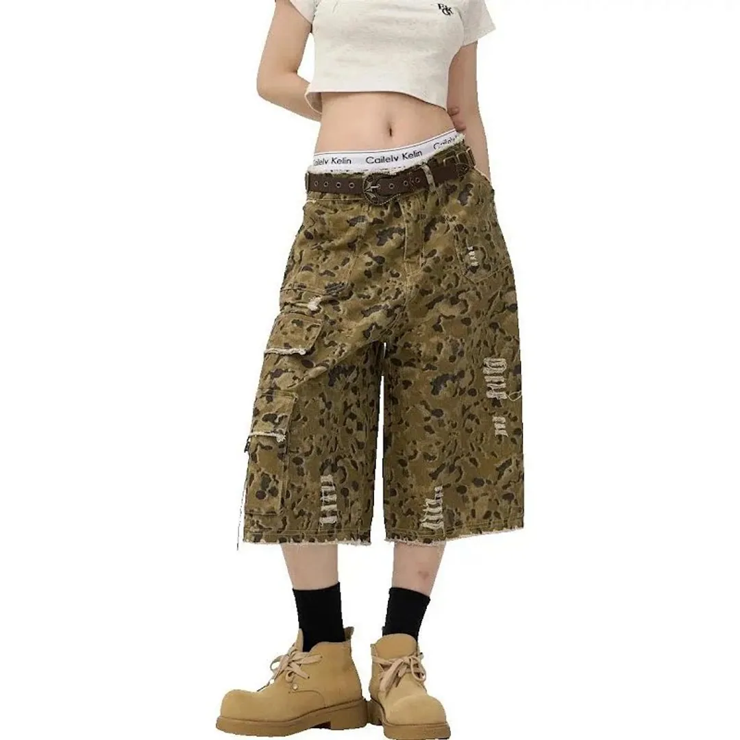 ONLPP Pattern shorts (2 styles; leopard/sand camo pattern)