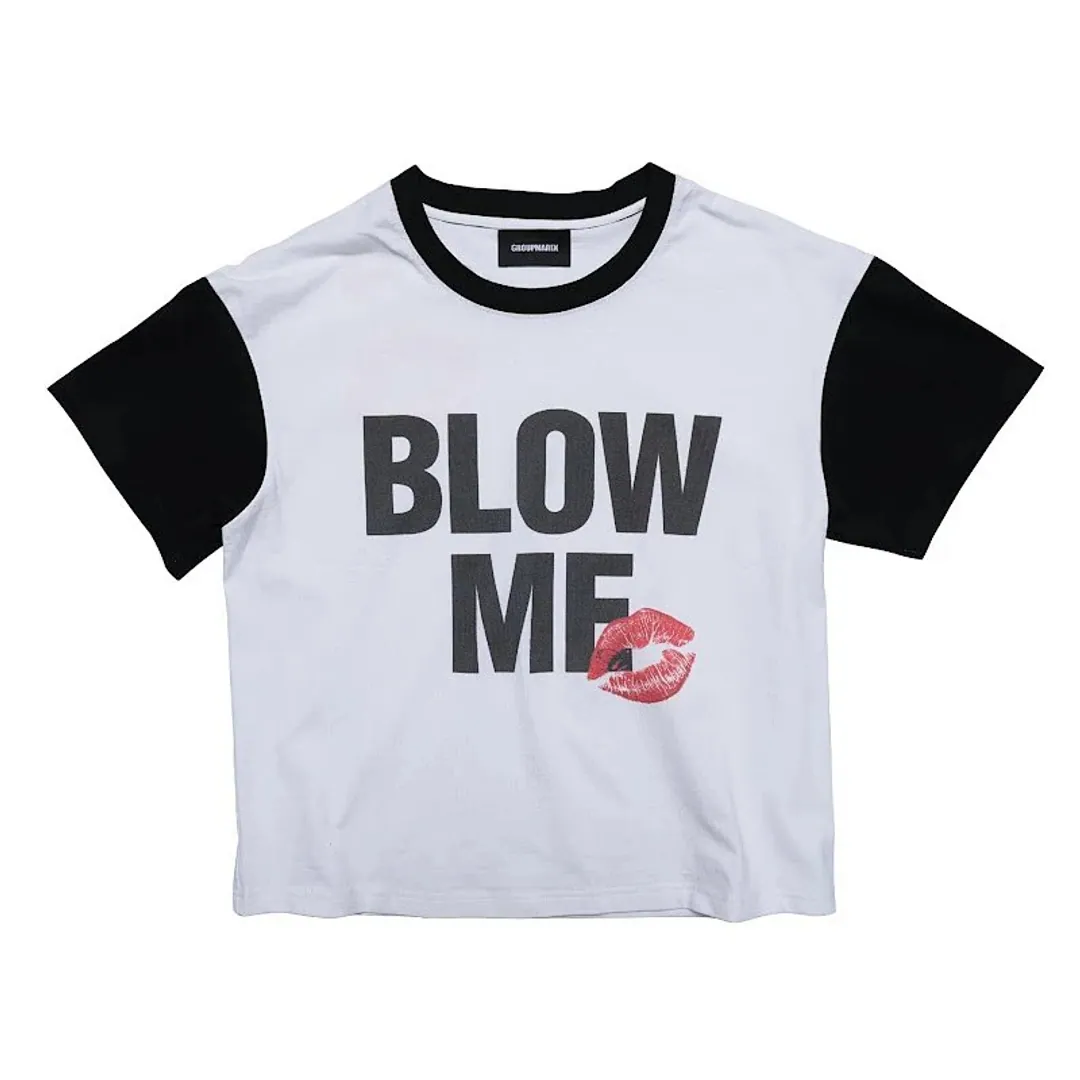 Groupmarek Blowme Black and White Patchwork tee