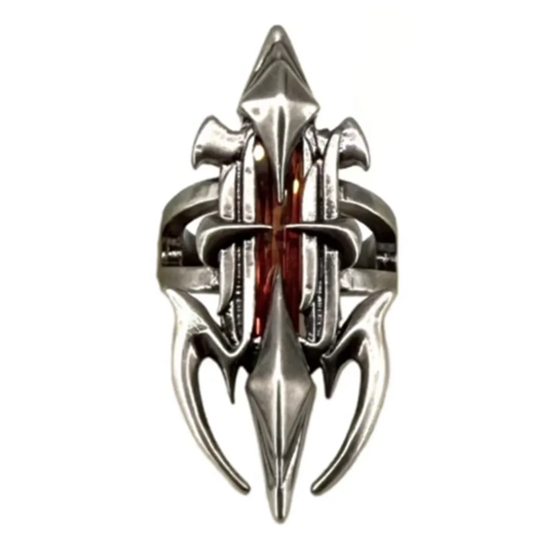 Iiimiii Erosion Metal Series Dark Industrial Sense Cut Out Ring