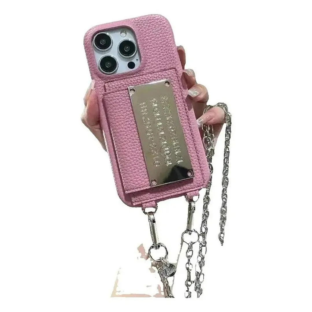 High-quality metal calendar cross-body card case for mobile phone