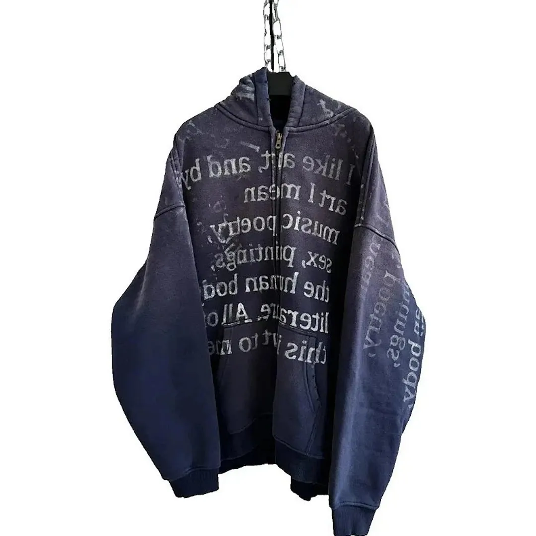Hell System Slogan heavyweight jacket