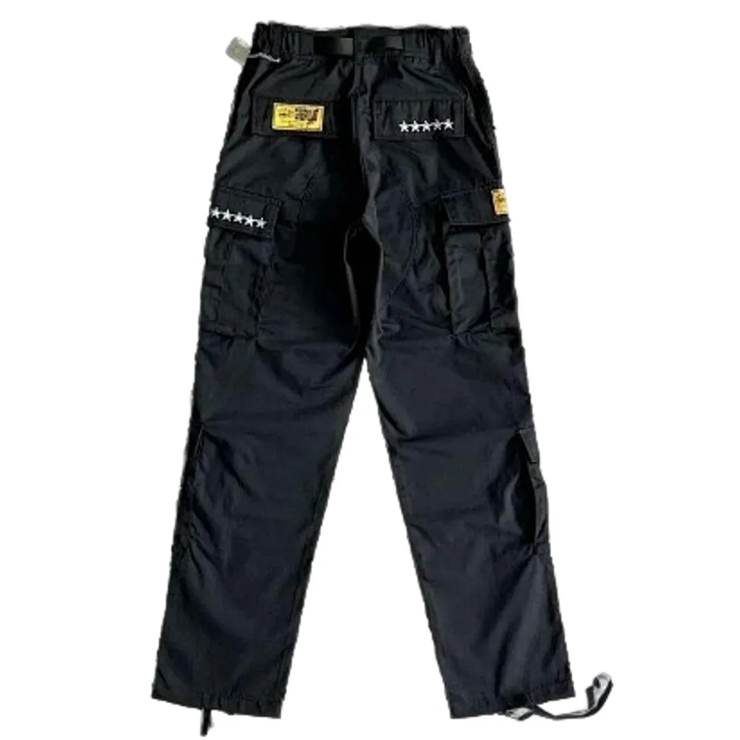Corteiz classic cargo 5 stars black white logo pant