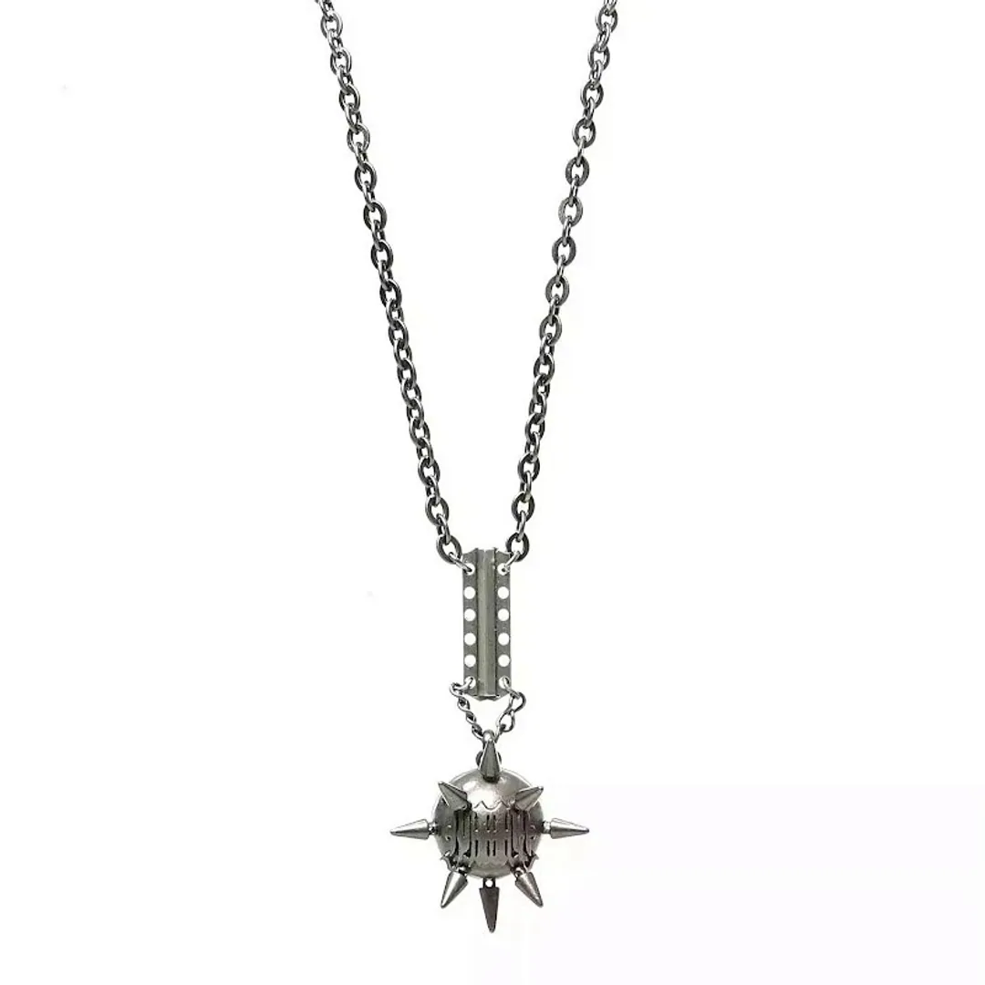 Iiimiii Disabled Network I Series Dark Punk Metal Beads Long Necklace