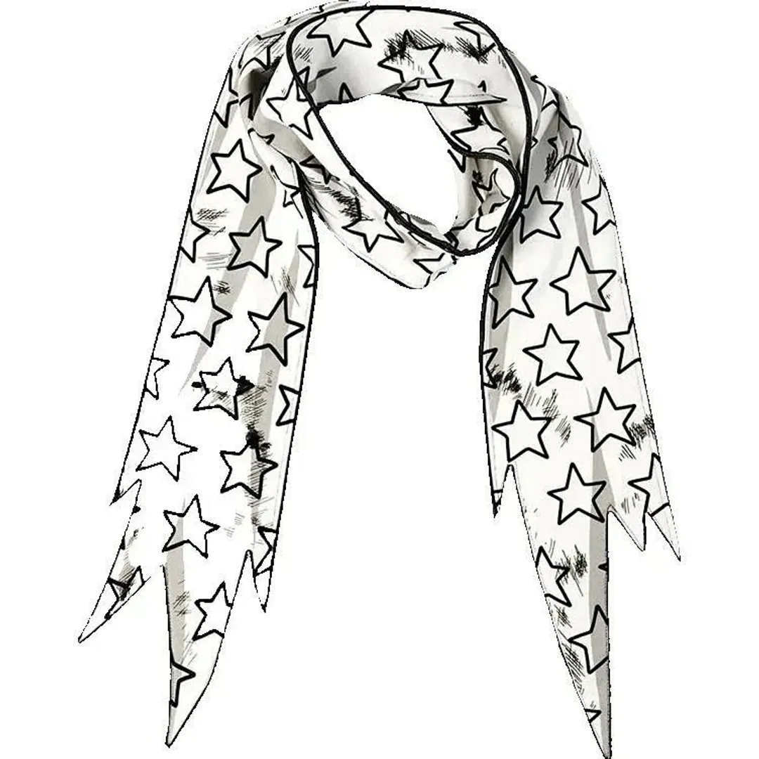 CFIERCE STAR SCARF WHITE