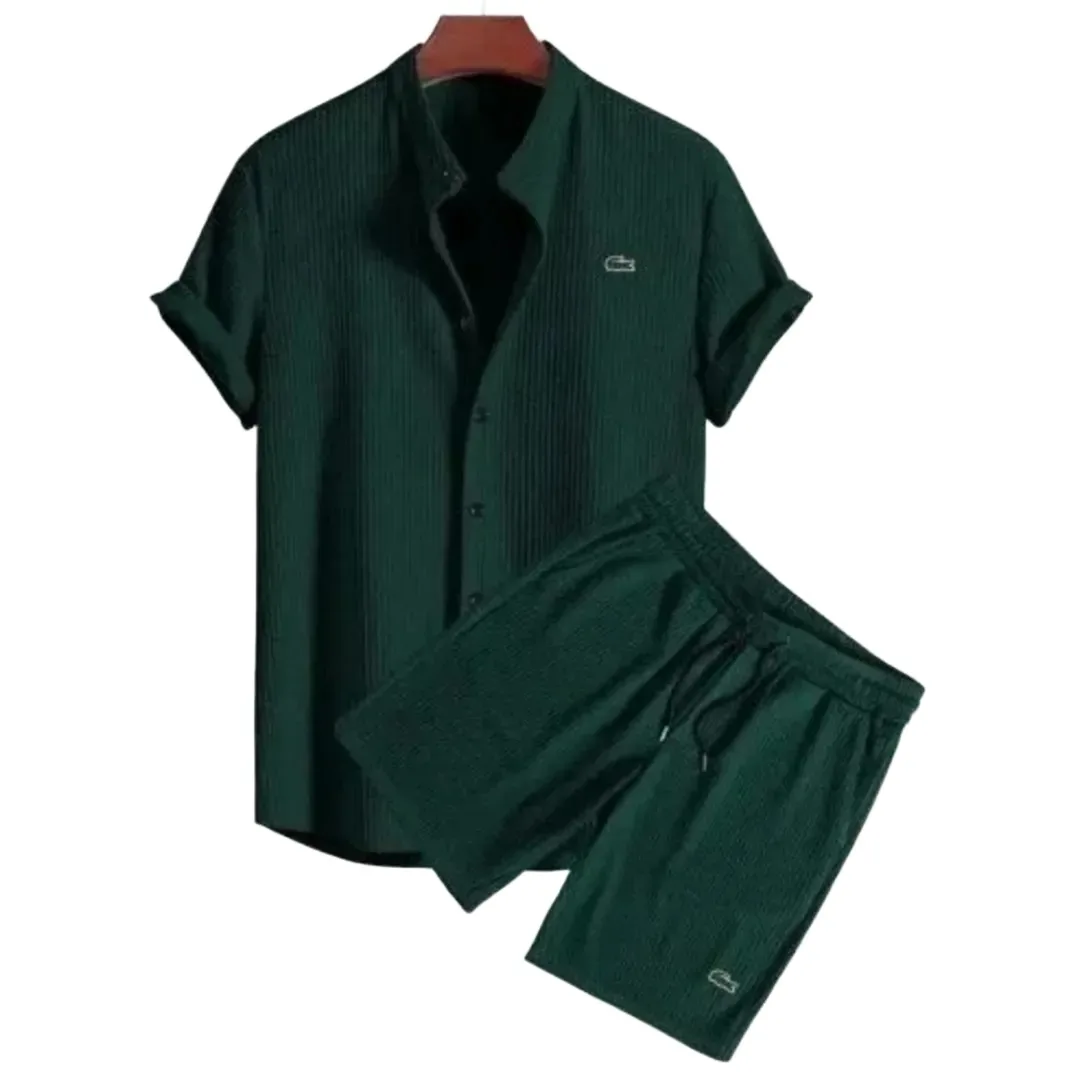 Lacoste Short Sleeve Shirt & Shorts Two-piece Set
