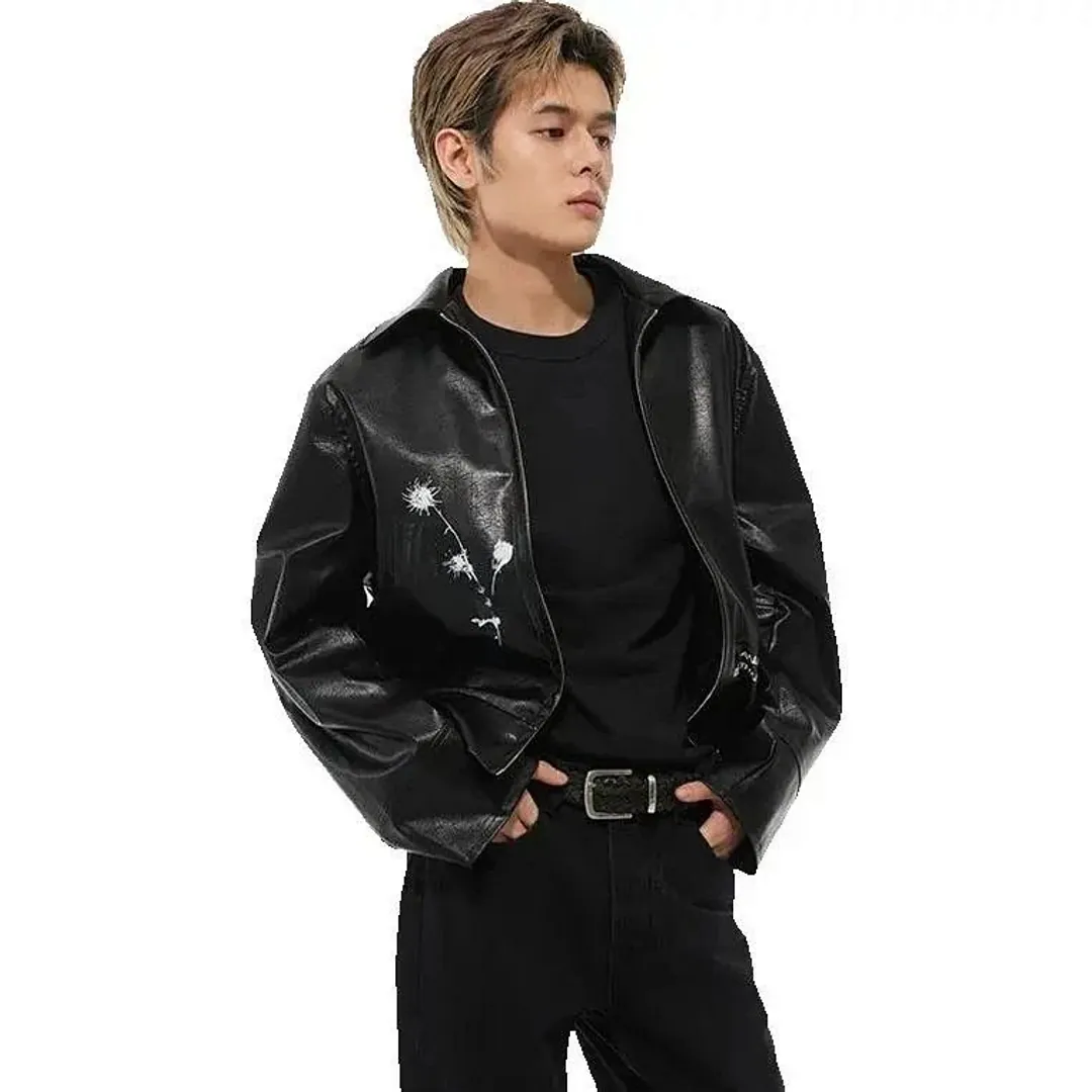 Taichiism Florals Print Leather jacket (2 colorways)