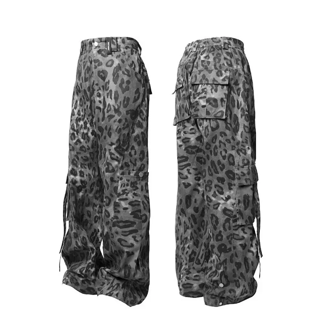 WITHOUT ME LEOPARD PRINTBAGGY PANTS