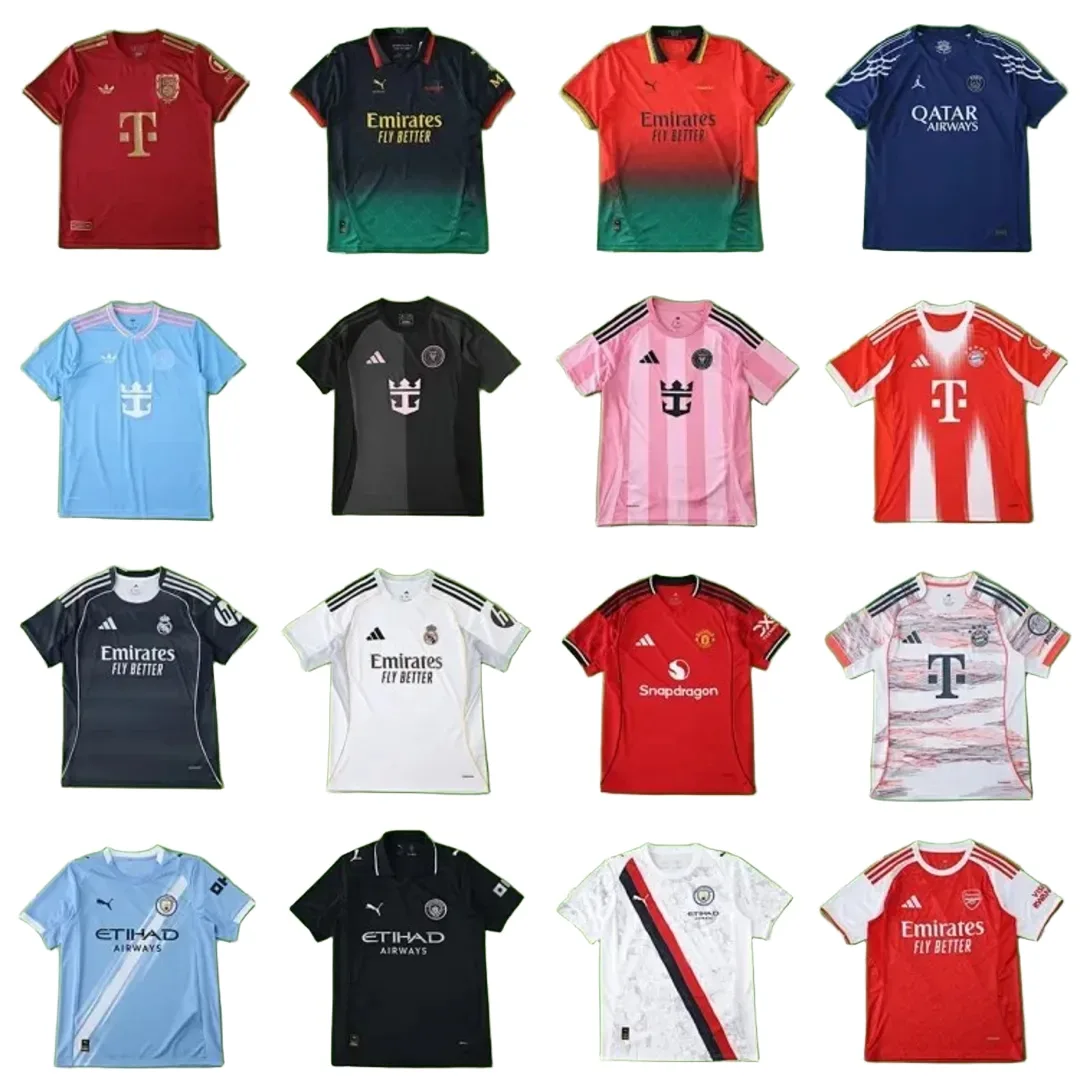 Multiple club football jerseys