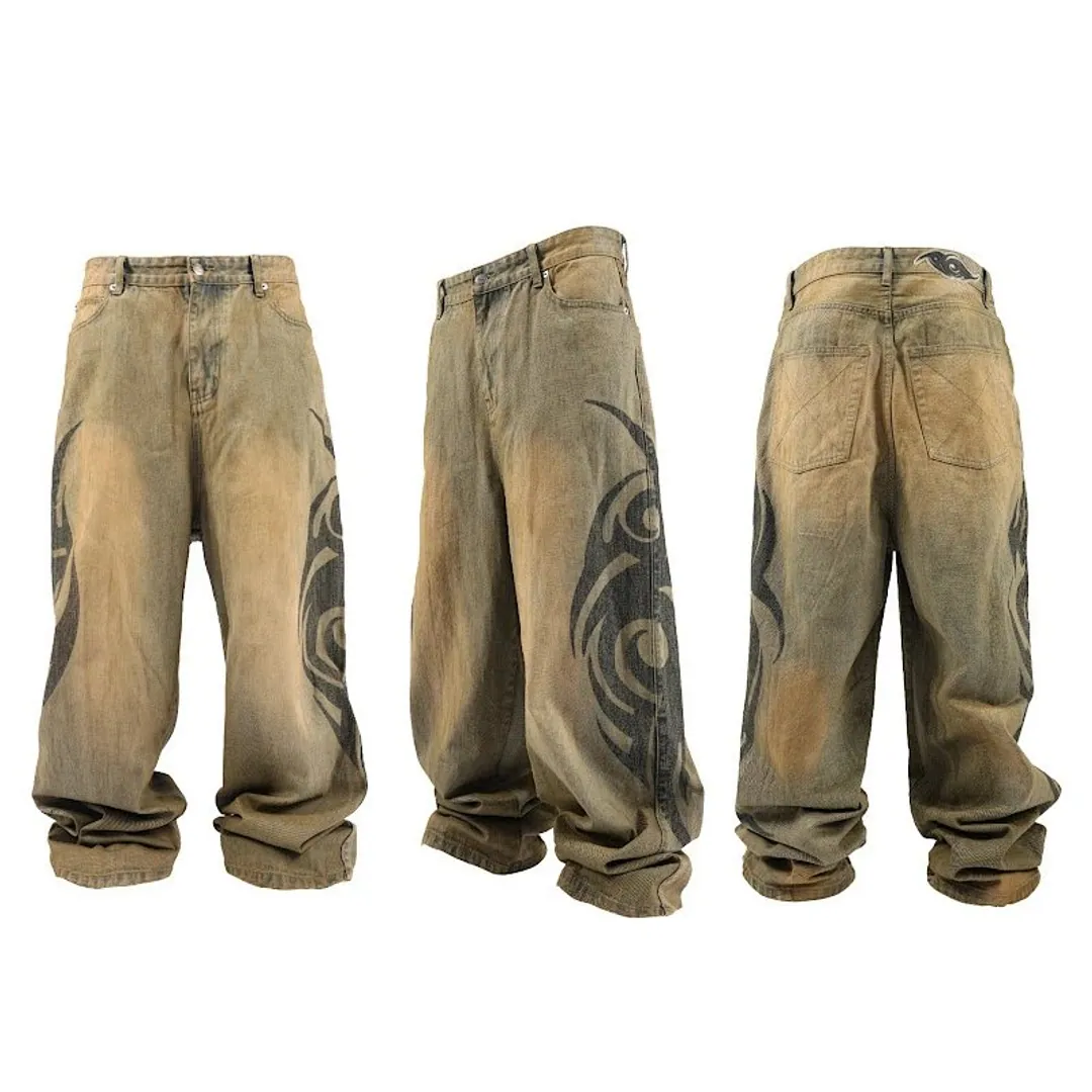 Groupmarek Heavily Washed Yellow Mud denim