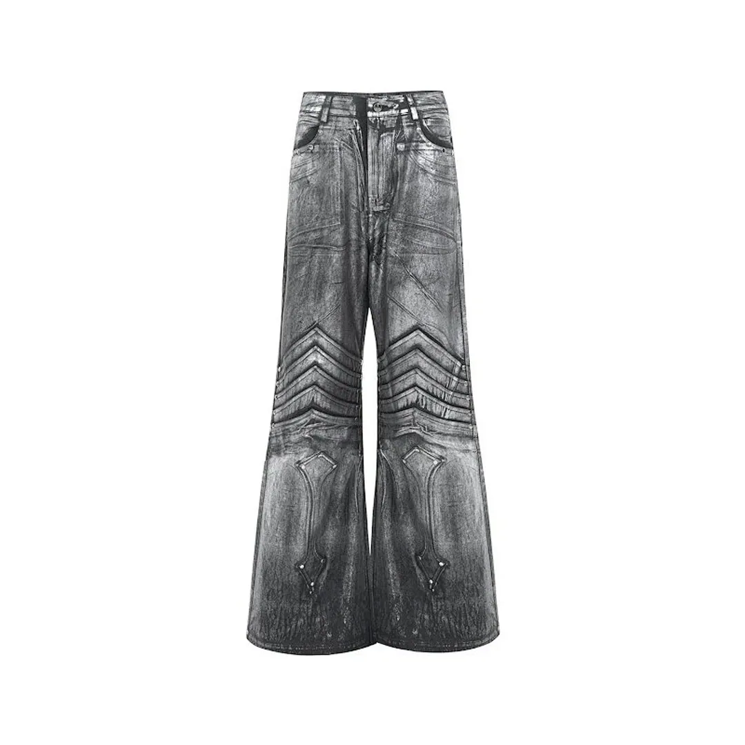 STARTEXCEEDEND Silver coating armor denim