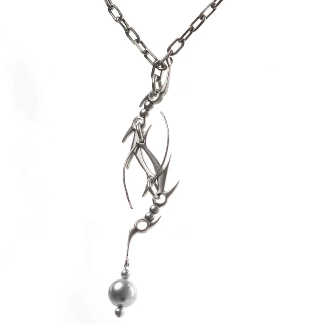 Iiimiii Black Painting Ii Series Dark Fancy Chain Patchwork Necklace