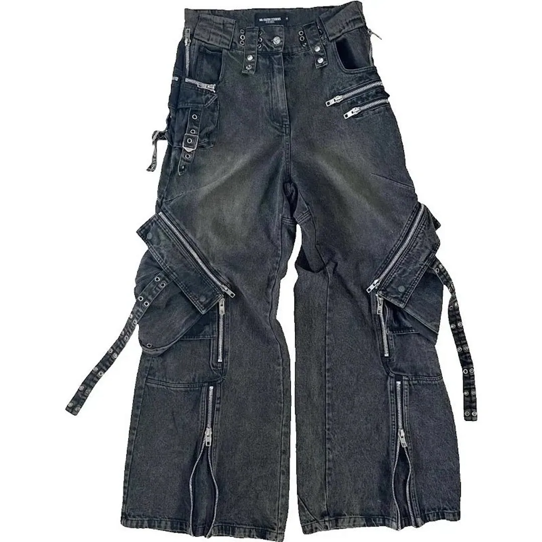 No Faith Studios Cargo flared denim