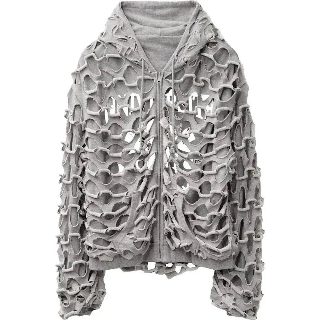 Grailz Project FW24 reversible hole hoodie