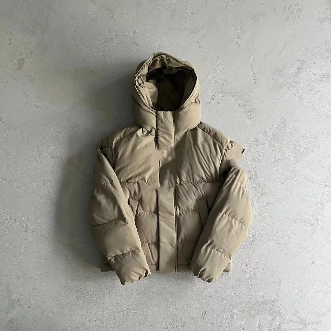 Hooded short down jacket