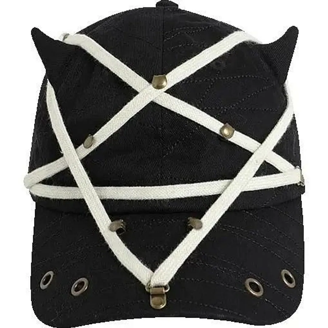 Embroidered denim baseball cap