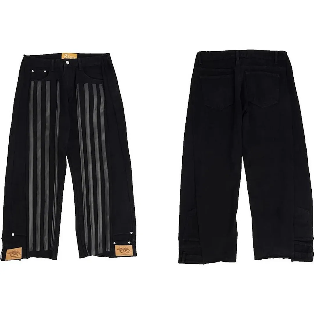 Nothingnessworld 24Ss Backtracking Series ""Four Stripes"" Leather Denim