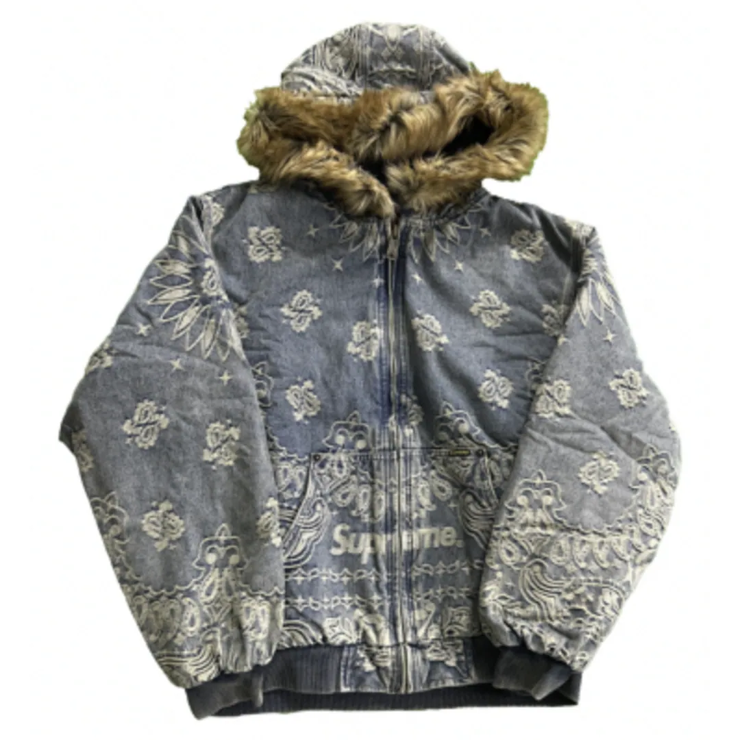 Supreme Bandana-Jacquard Denim Jacket