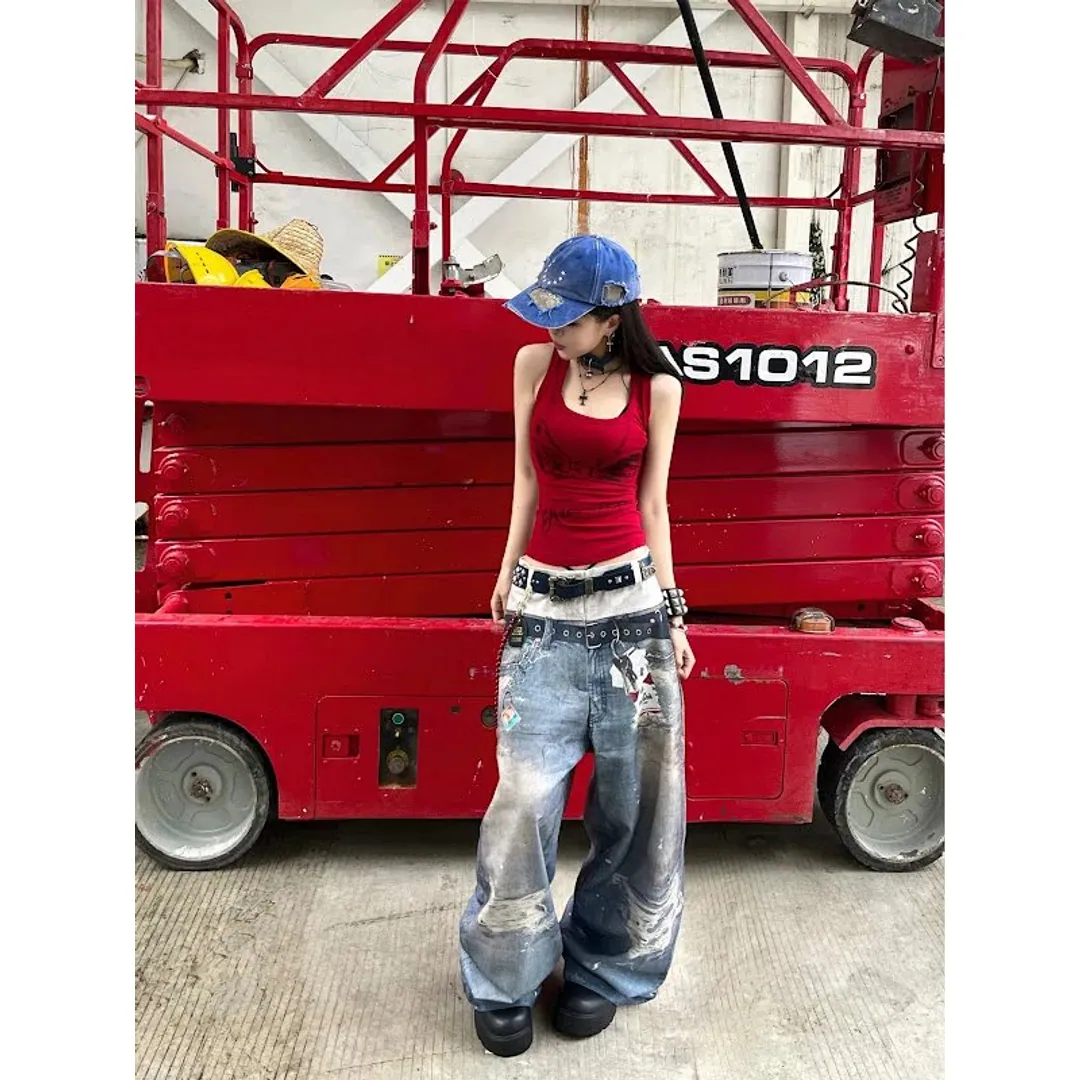 KLICKCLAK 3D TROMPE L OEIL JEANS DENIM