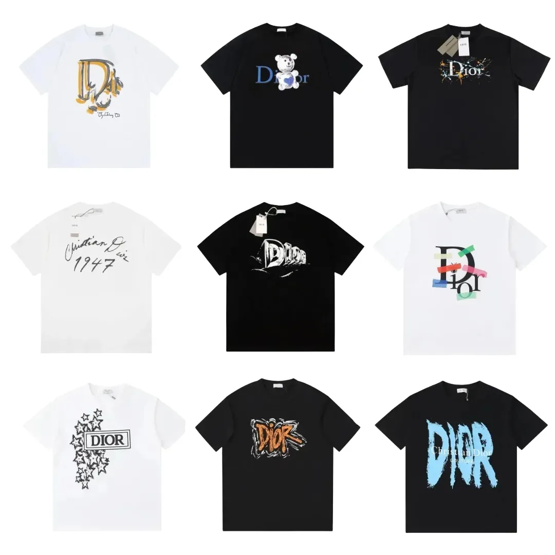 Dior Graffiti Printed Short Sleeve T-shirt Collection