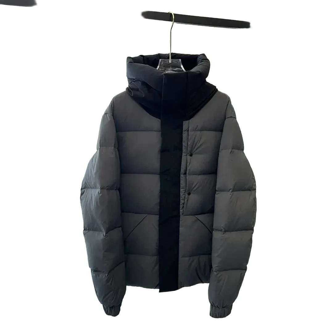 High-neck scarf-style short down jacket