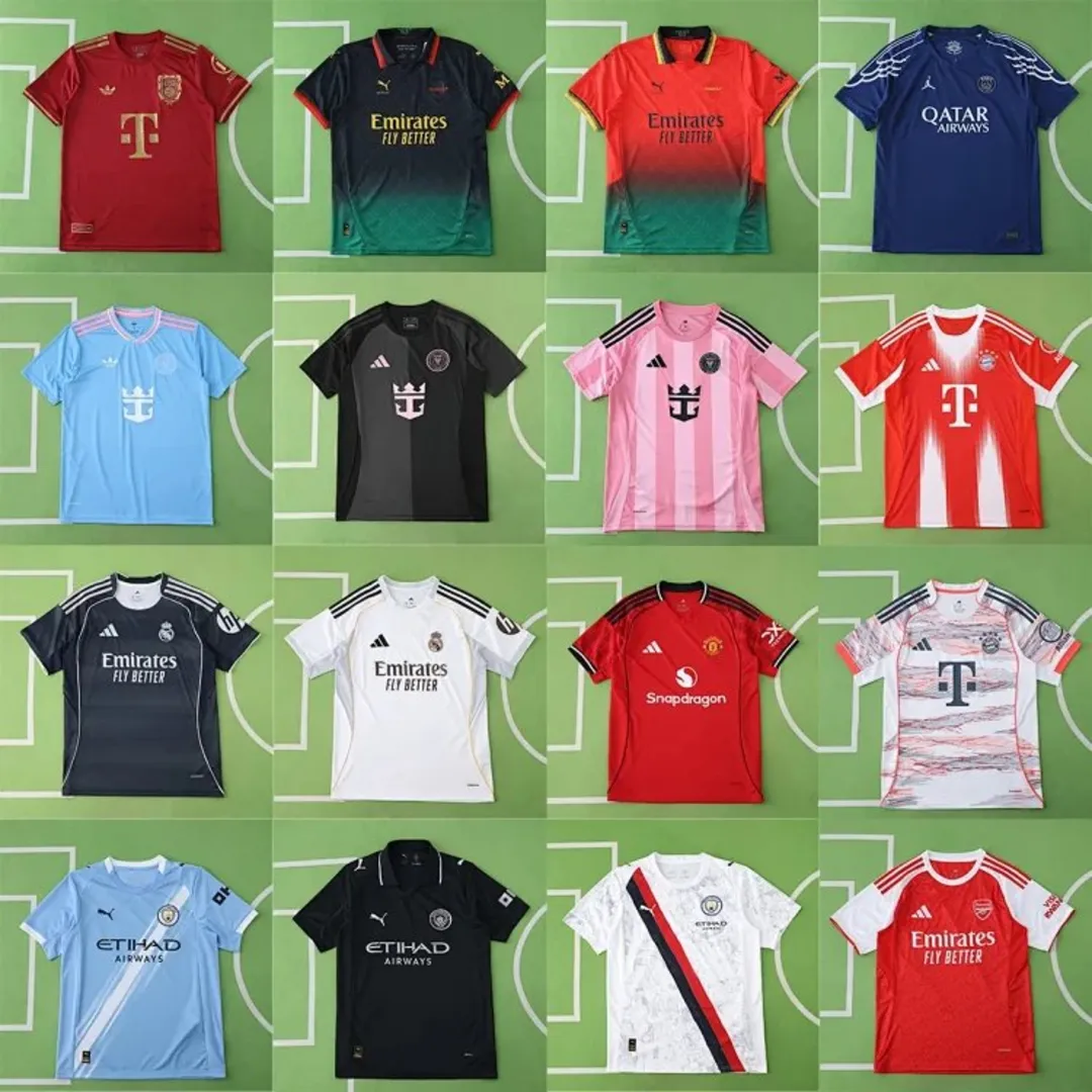 Multi-club football jersey collection