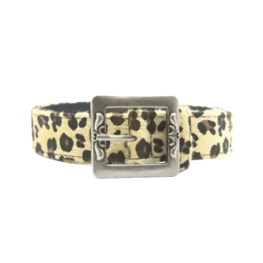 Fuzzy Leopard Belt
