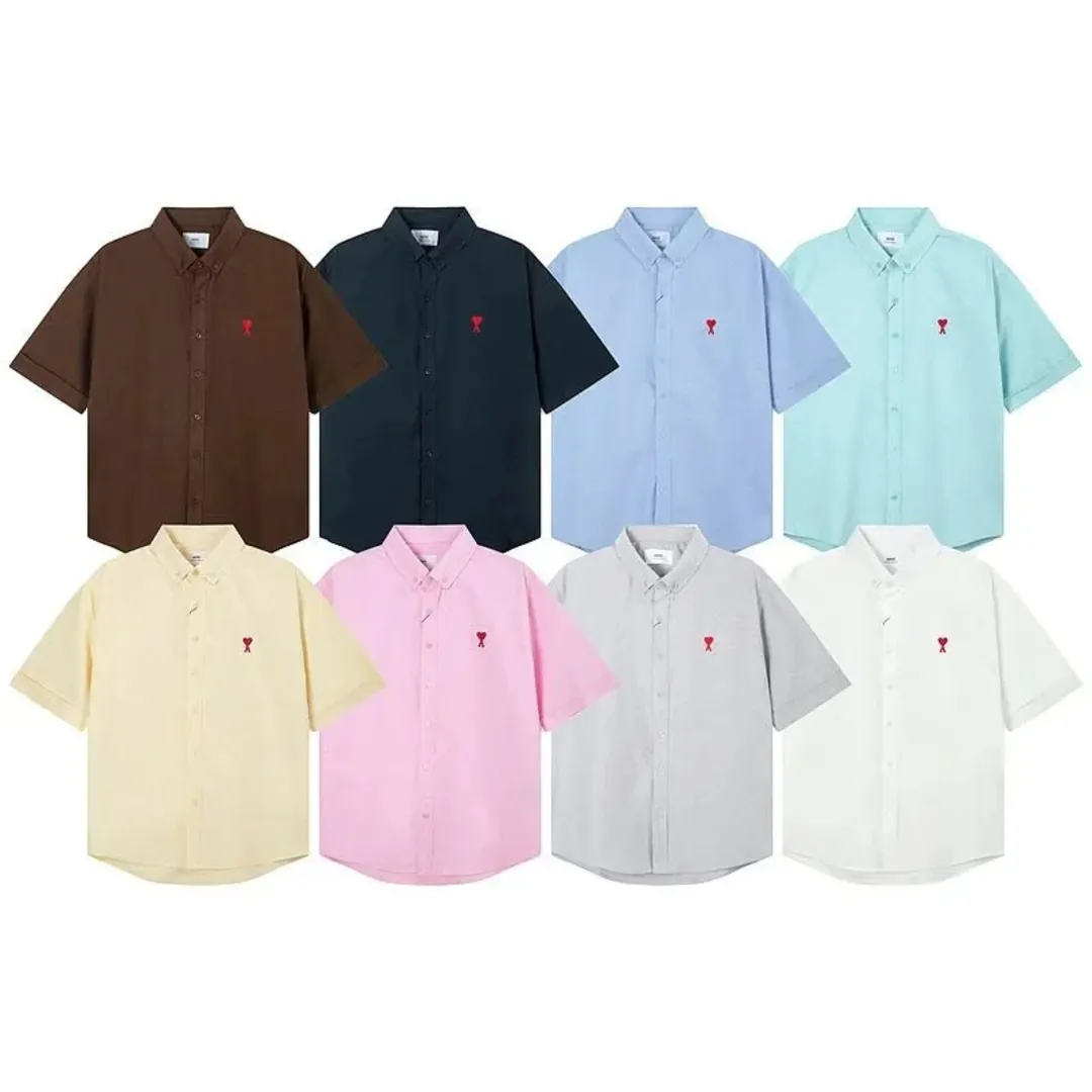 AMI Paris Ami de Coeur Embroidered Short Sleeve Shirt