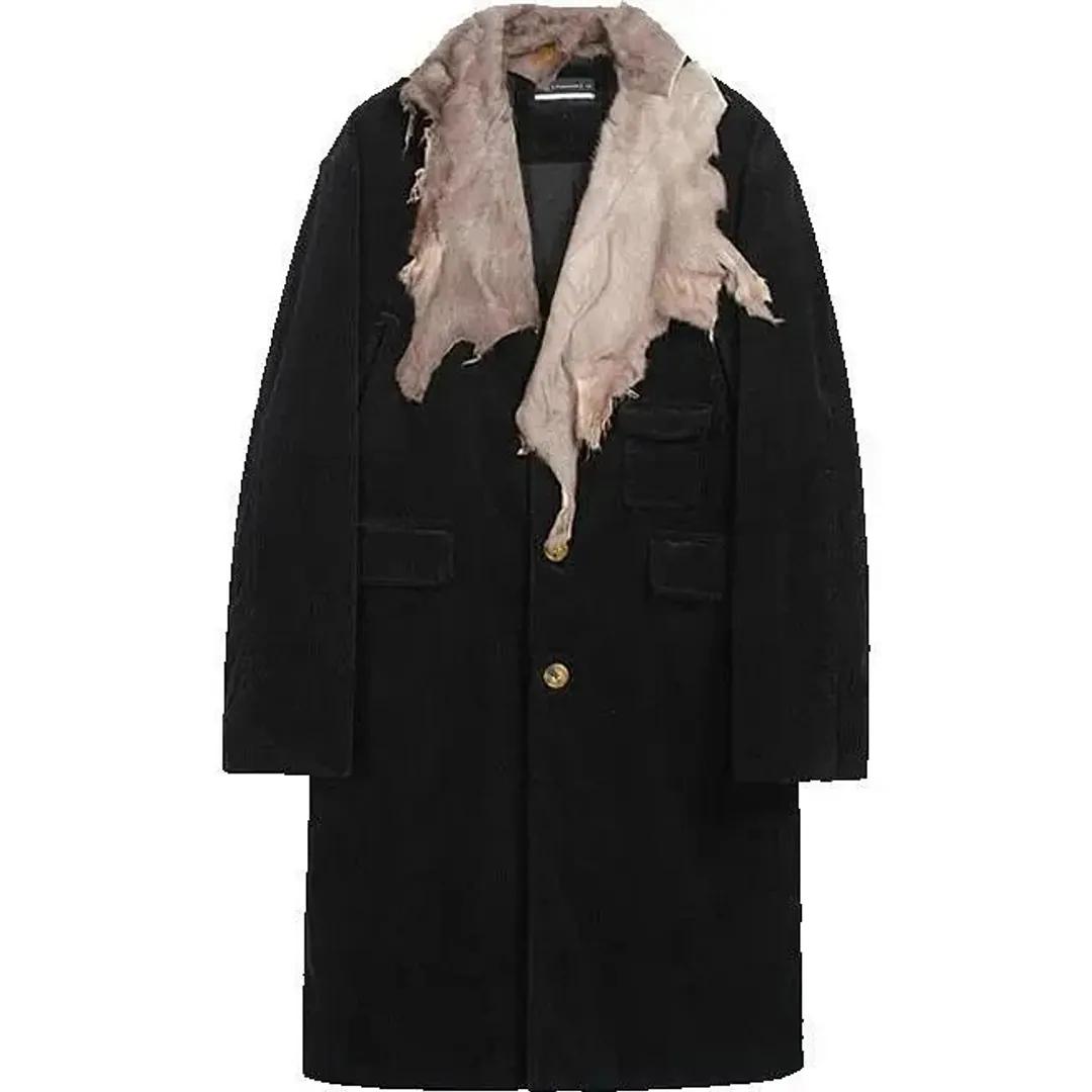 Nothingnessworld W1/Mottled Fur Collar Series Irregular Coat