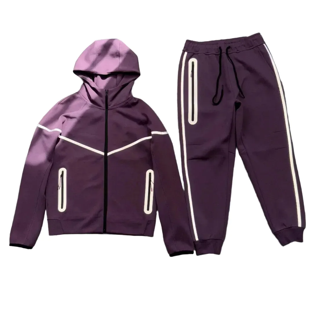 Nike Reflective Stripe Zip Hoodie Tracksuit Set