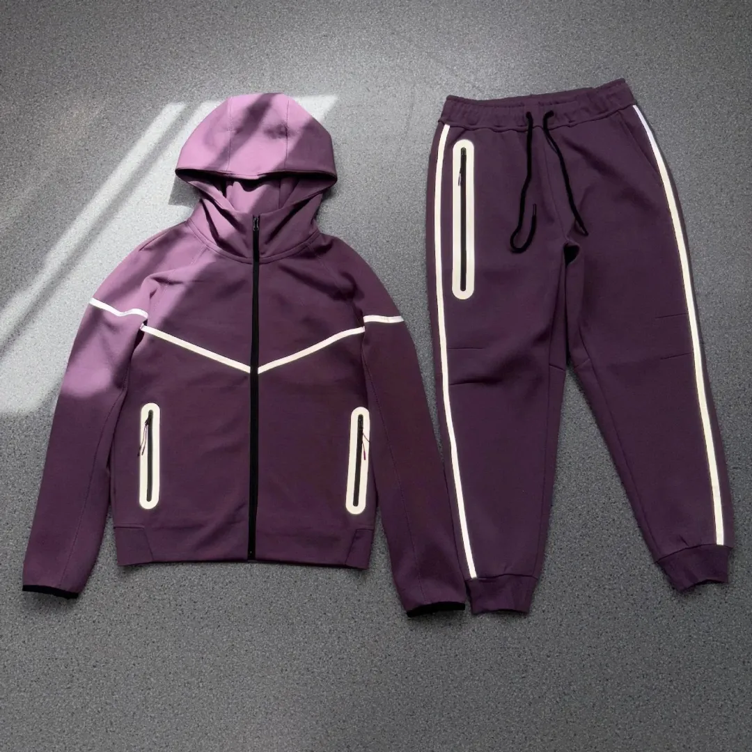 Nike Reflective Stripe Zip Hoodie Tracksuit Set