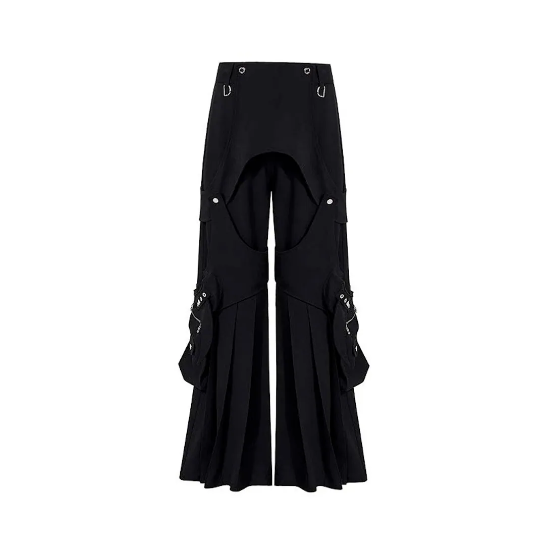 STARTEXCEEDEND Drape black trousers
