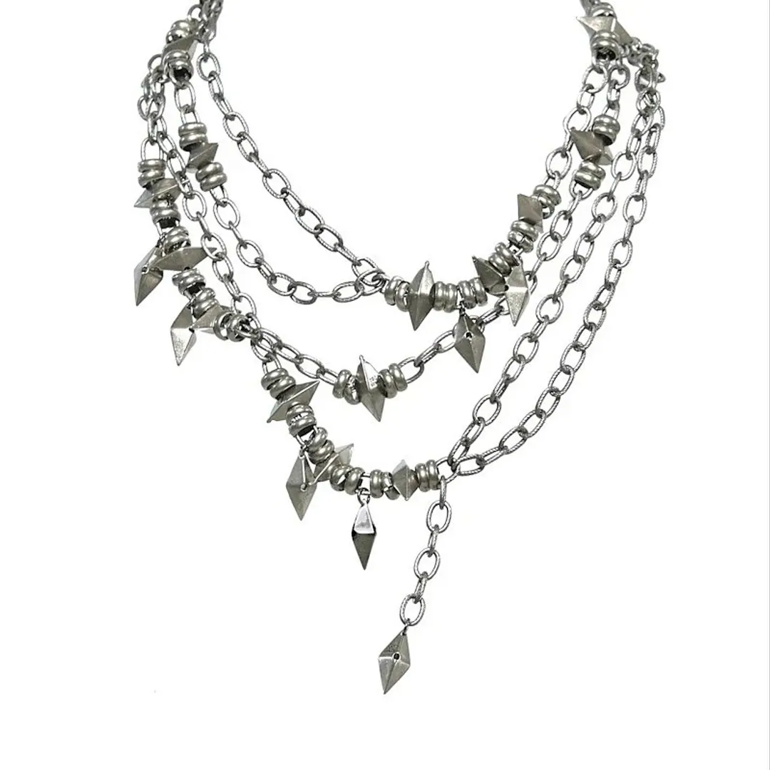 Iiimiii Fragmented Net I Series Broken Feel Patchwork Chain Necklace