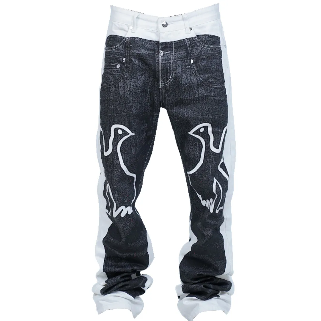 Vinkid trompe-l'oeuil peace denim