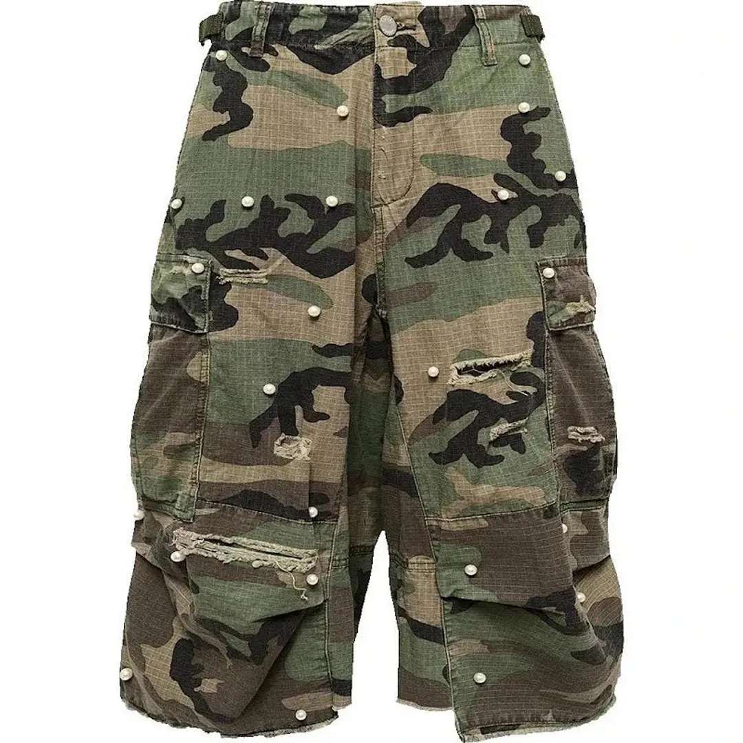STEEPC Camo pearled shorts