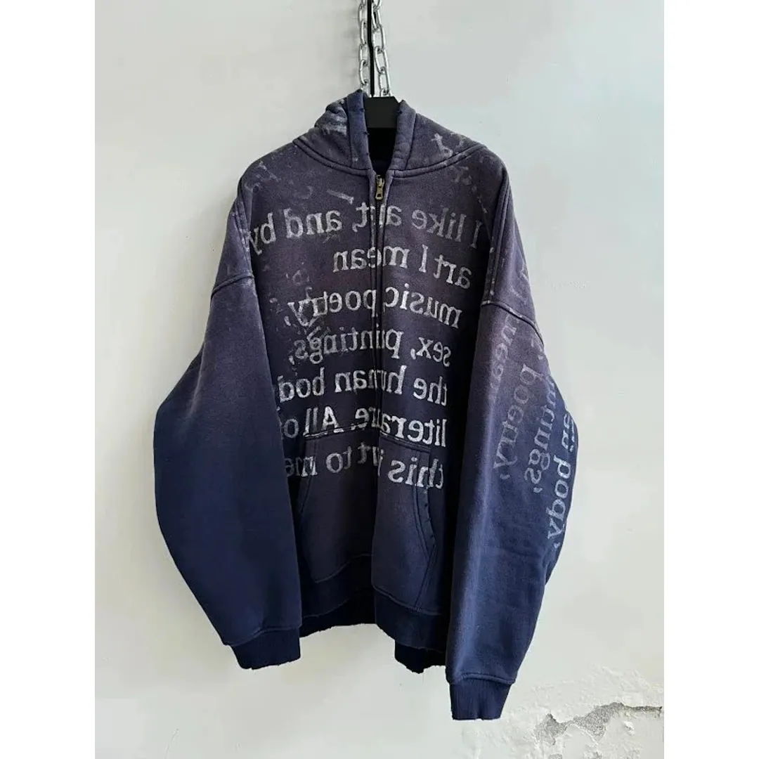 Hell System Slogan heavyweight jacket