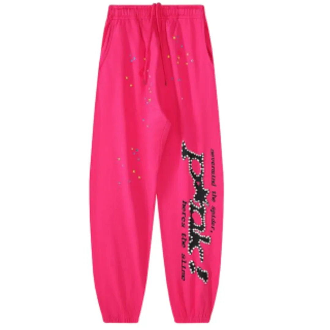 Sp5der Black Pink Sweatpants
