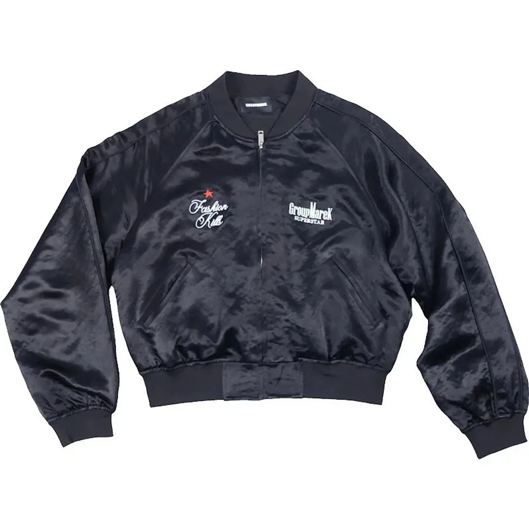 Groupmarek Marekboro Black Acetate Embroidered jacket