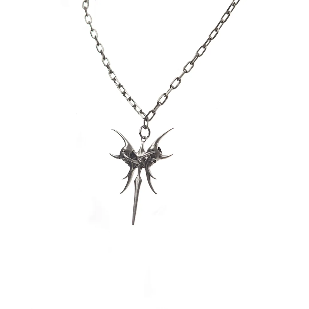 Iiimiii Black Painting Ii Series Dark Fancy Chain Patchwork Necklace