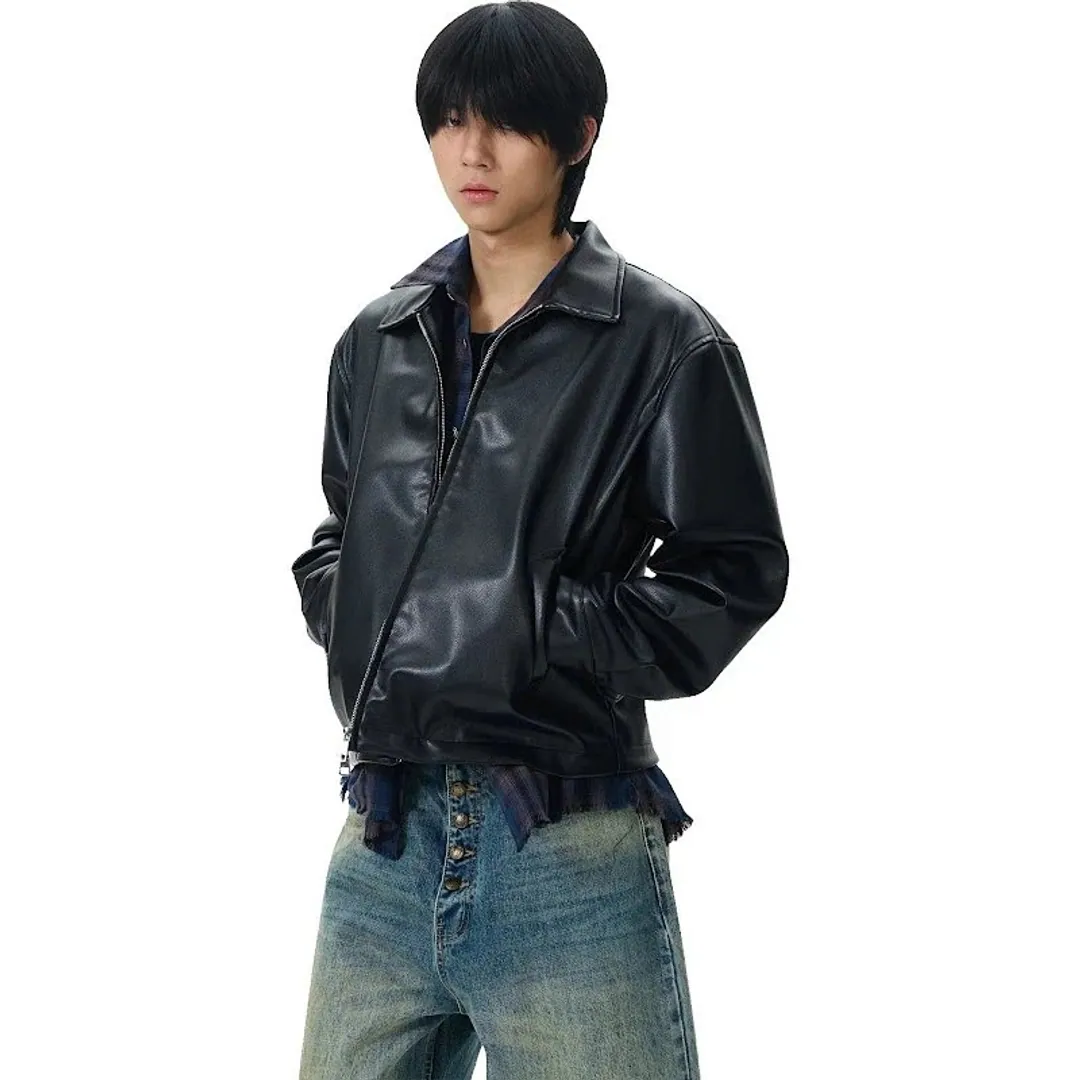 WLNEXT Embossed leather jacket