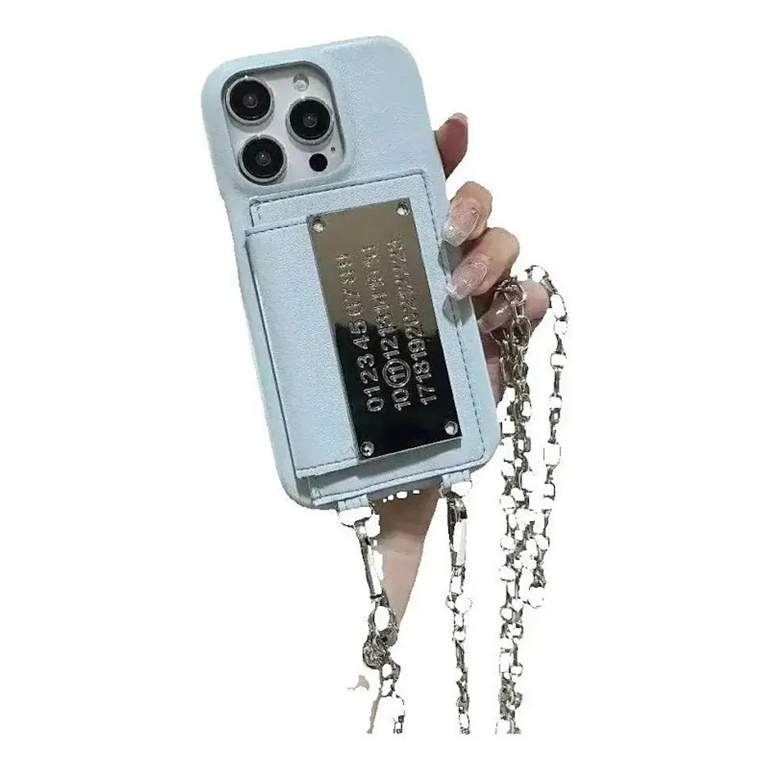 High-quality metal calendar cross-body card case for mobile phone