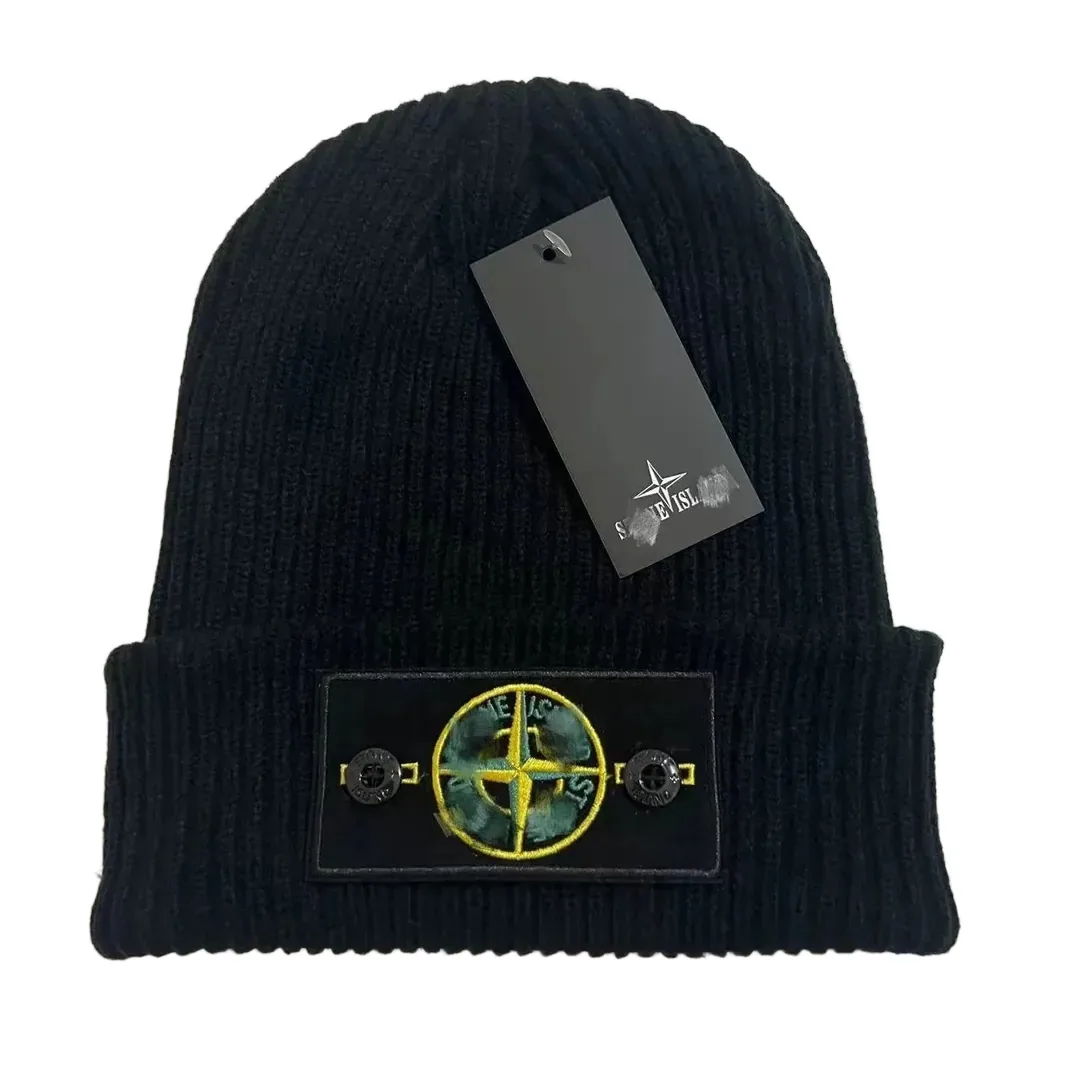 Stone Island Compass Patch Ribbed Beanie