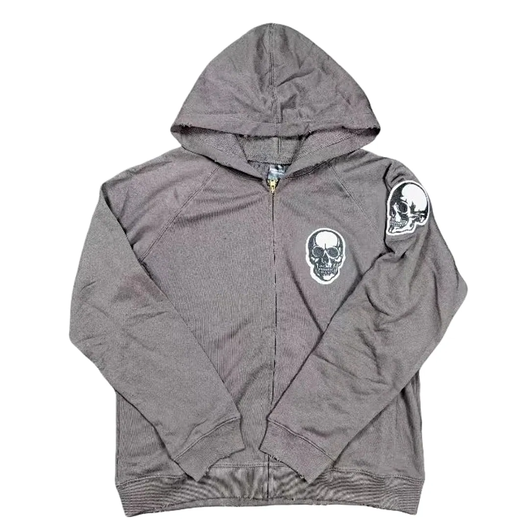 Number Nine Skull Zip Up Hoodie