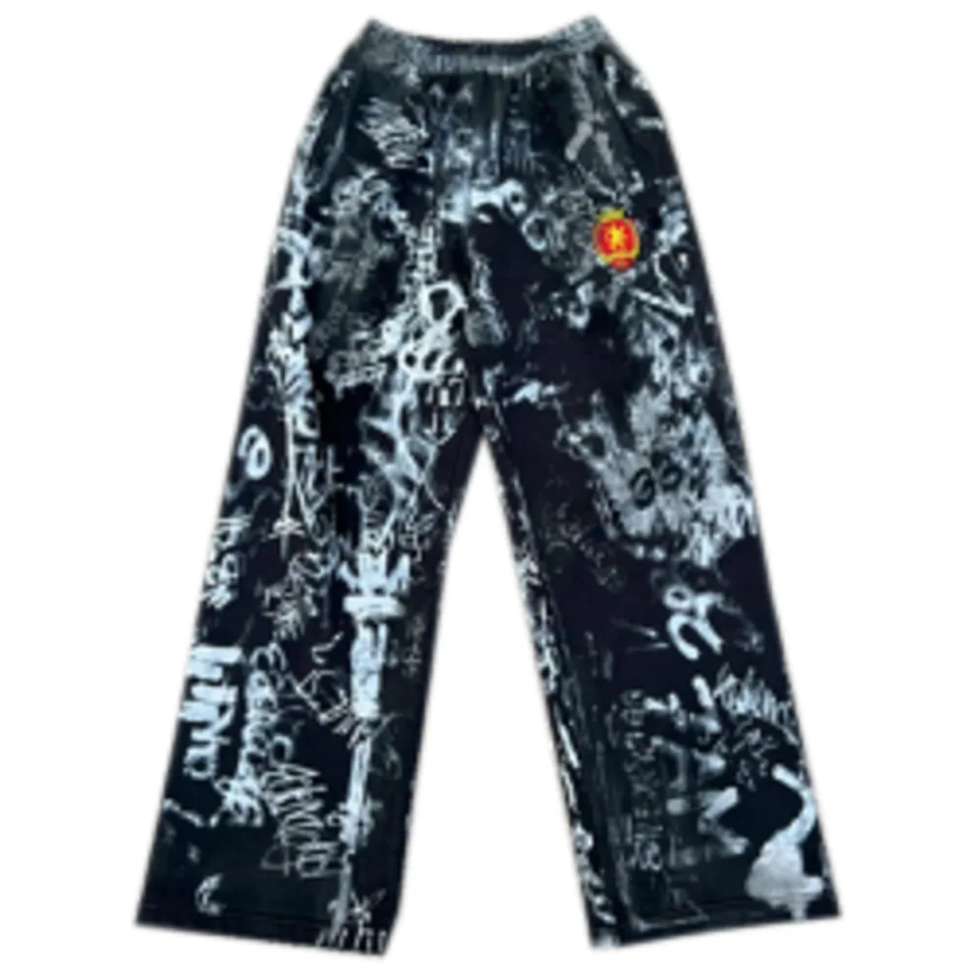 Balenciaga Black White Skater Graffiti Sweatpants