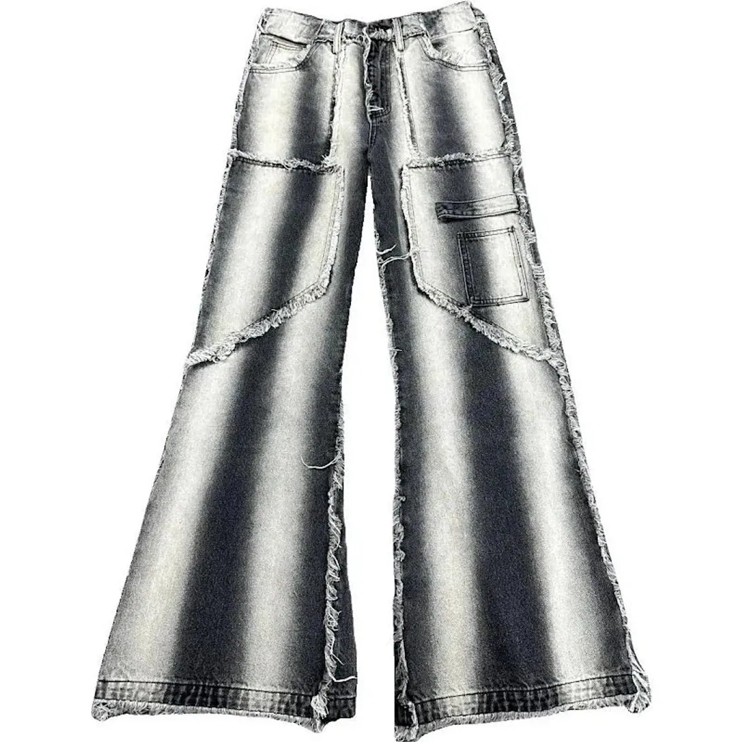 No Faith Studios Washed and distressed denim