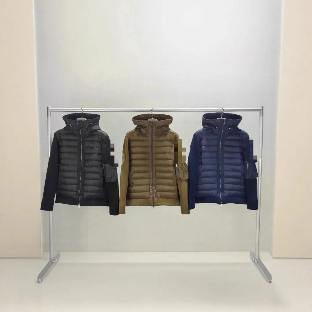 spliced ​​hooded lightweight down jacket