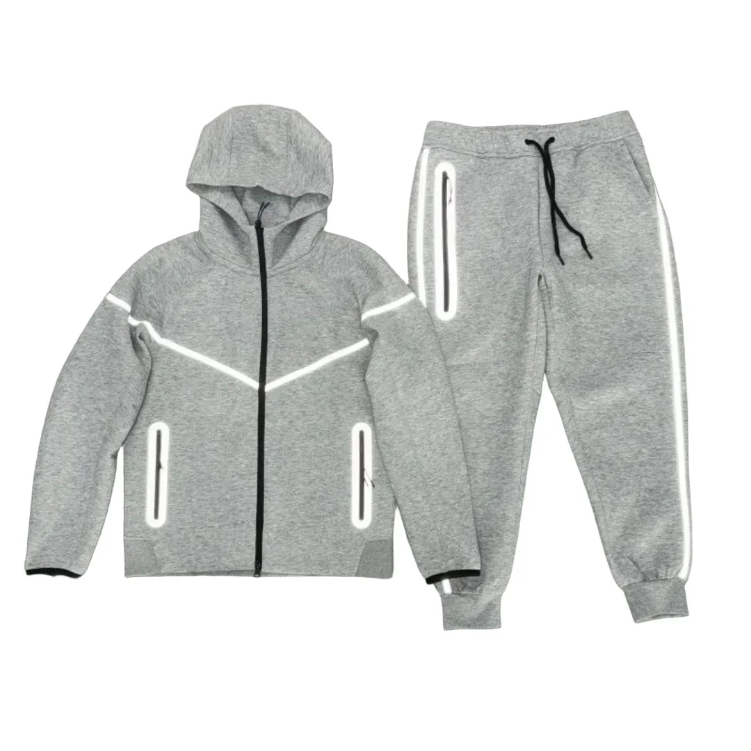 Nike Reflective Stripe Zip Hoodie Tracksuit Set